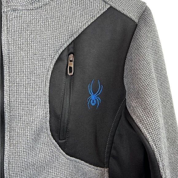 SPYDER Fleece Jacket Full Zip in Gray and Black Youth Size XL - Picture 3 of 13